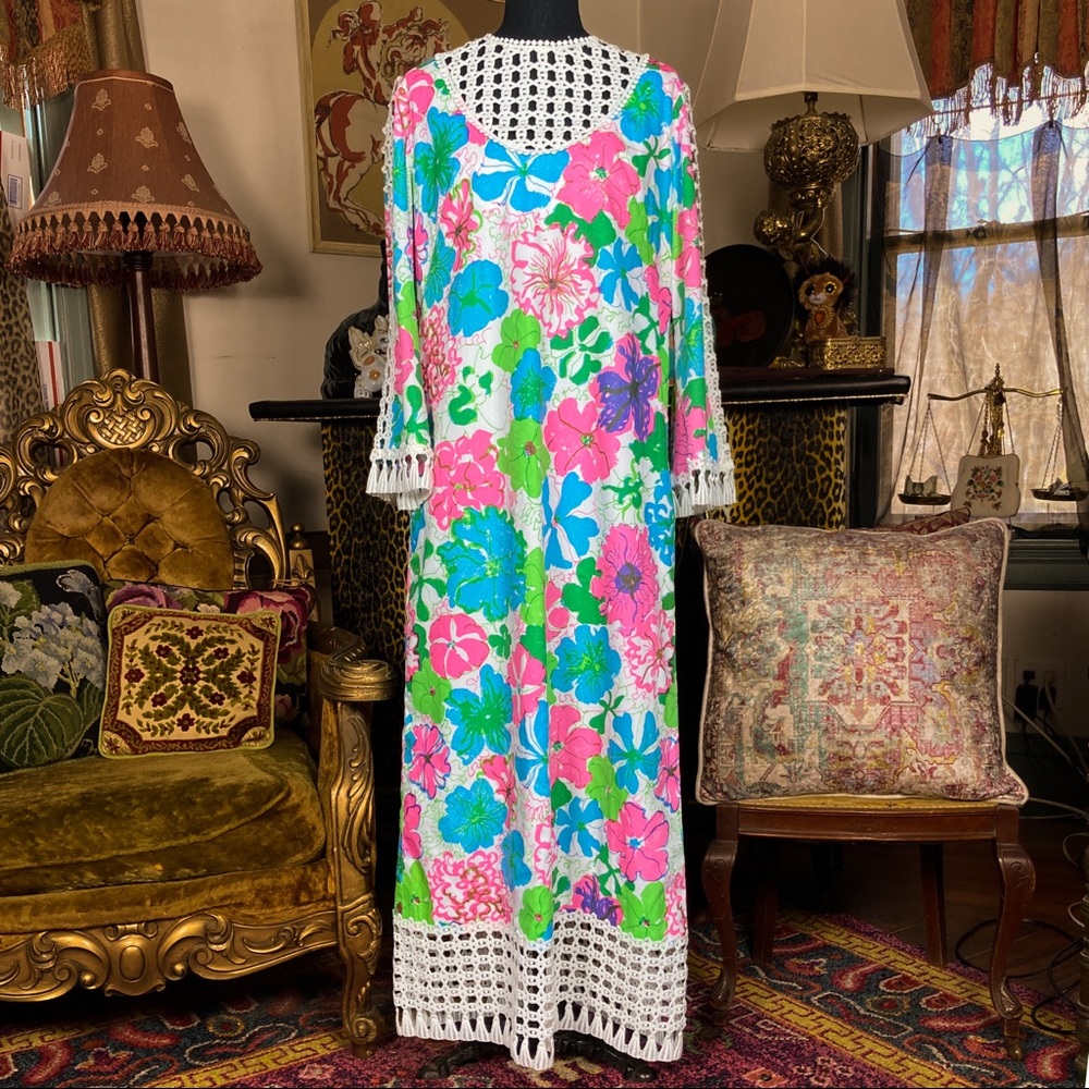 Vintage Lilly Pulitzer 60s era Cocktail Maxi Key West Print Dress